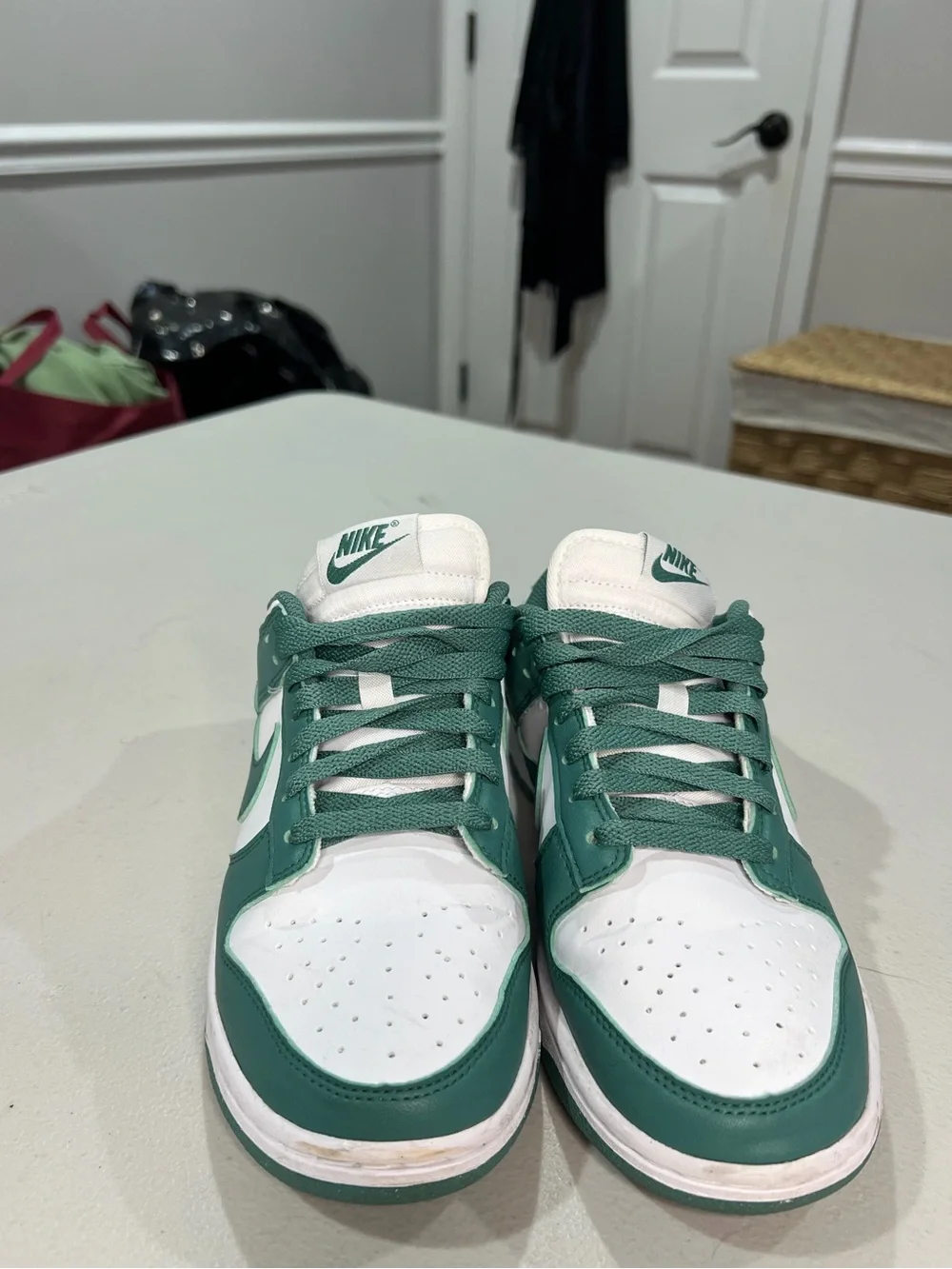 Nike Low-Top Sneakers in Green and White